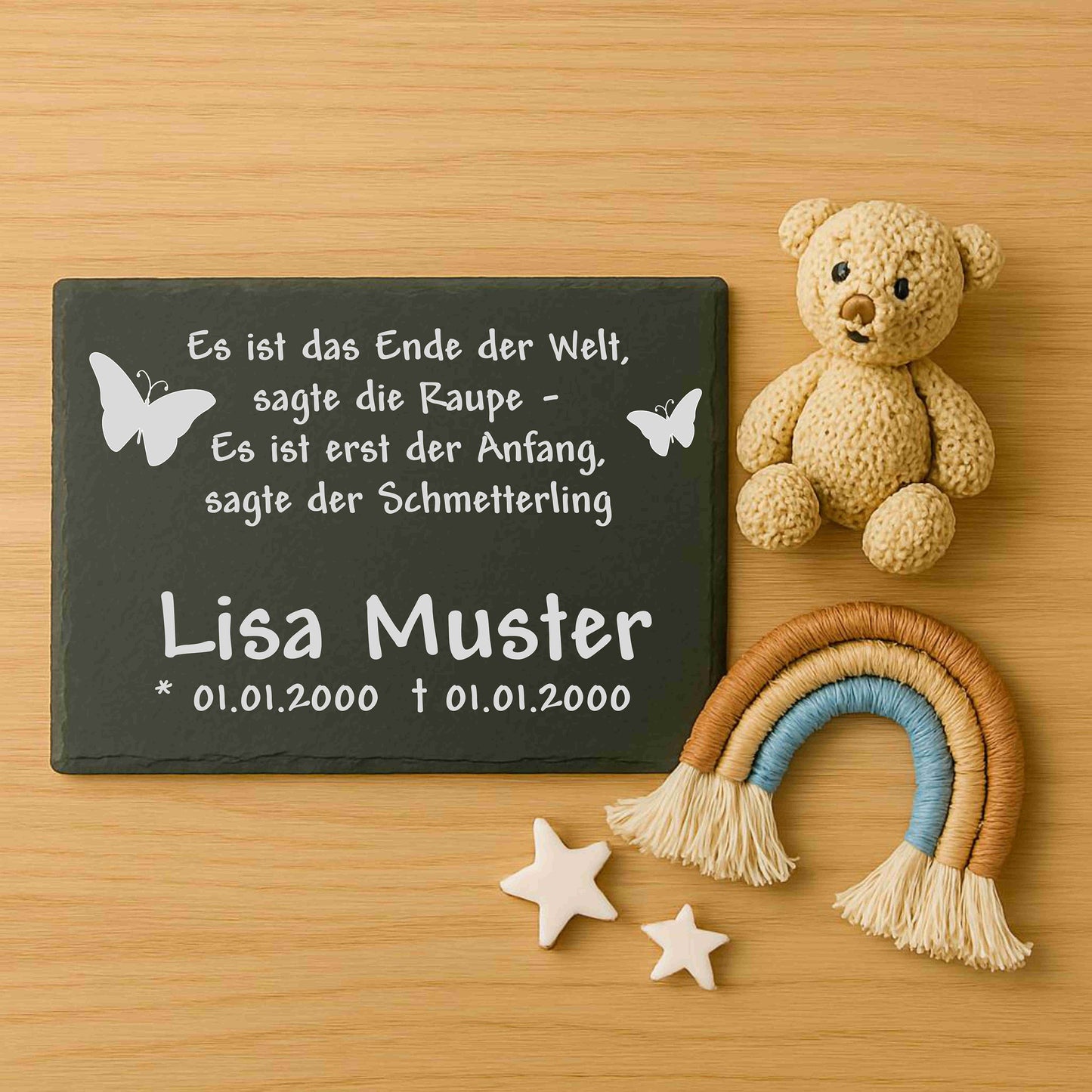 Motiv „Schmetterling“ - Schiefertafel für Sternenkinder