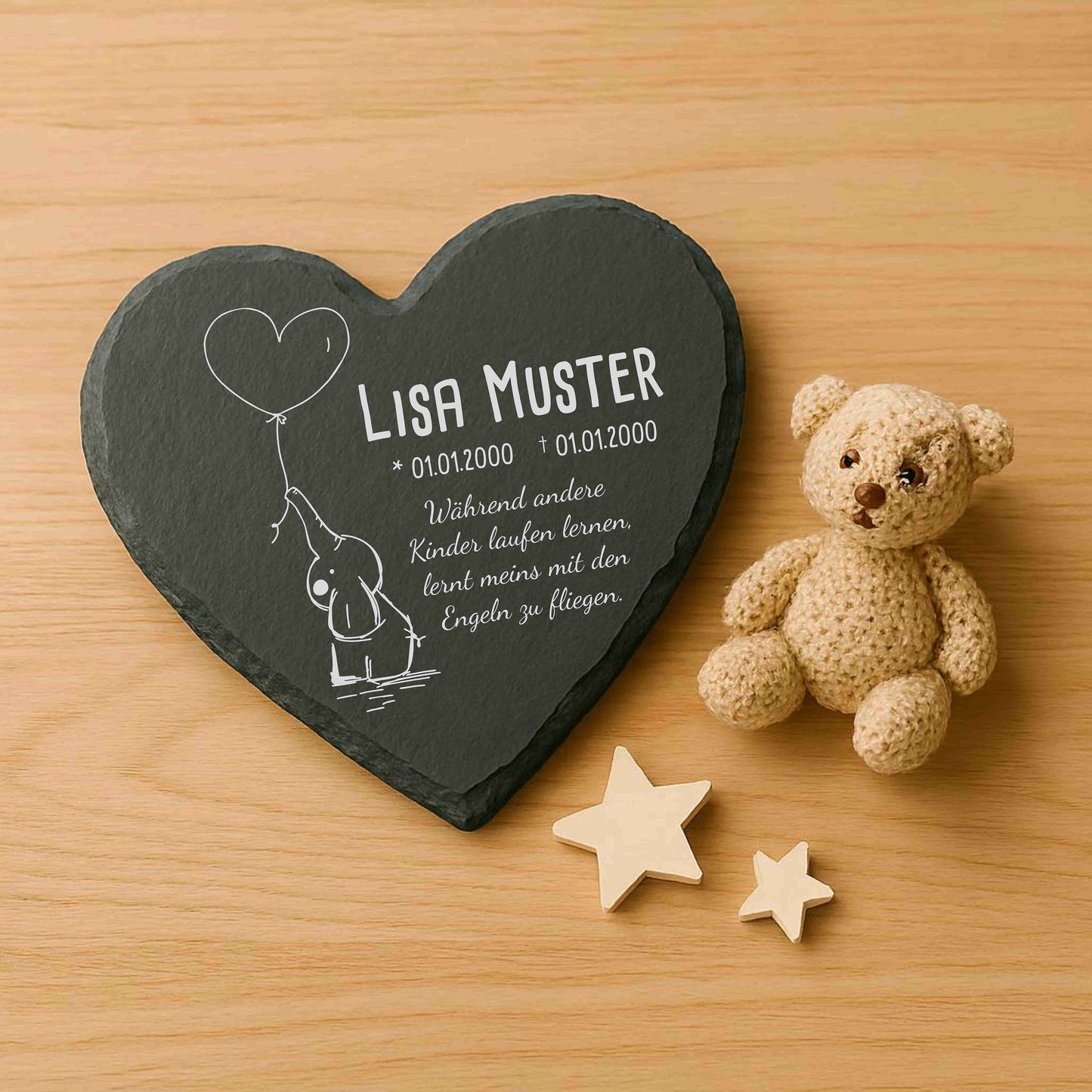 Motiv „Luftballon“ - Schiefertafel für Sternenkinder