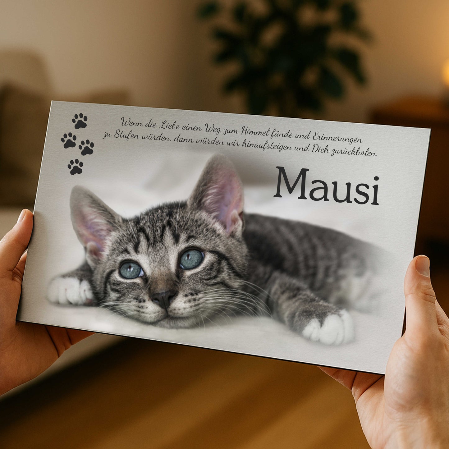 Erinnerungstafel mit Foto und Text für Tiere - Aluverbundplatte