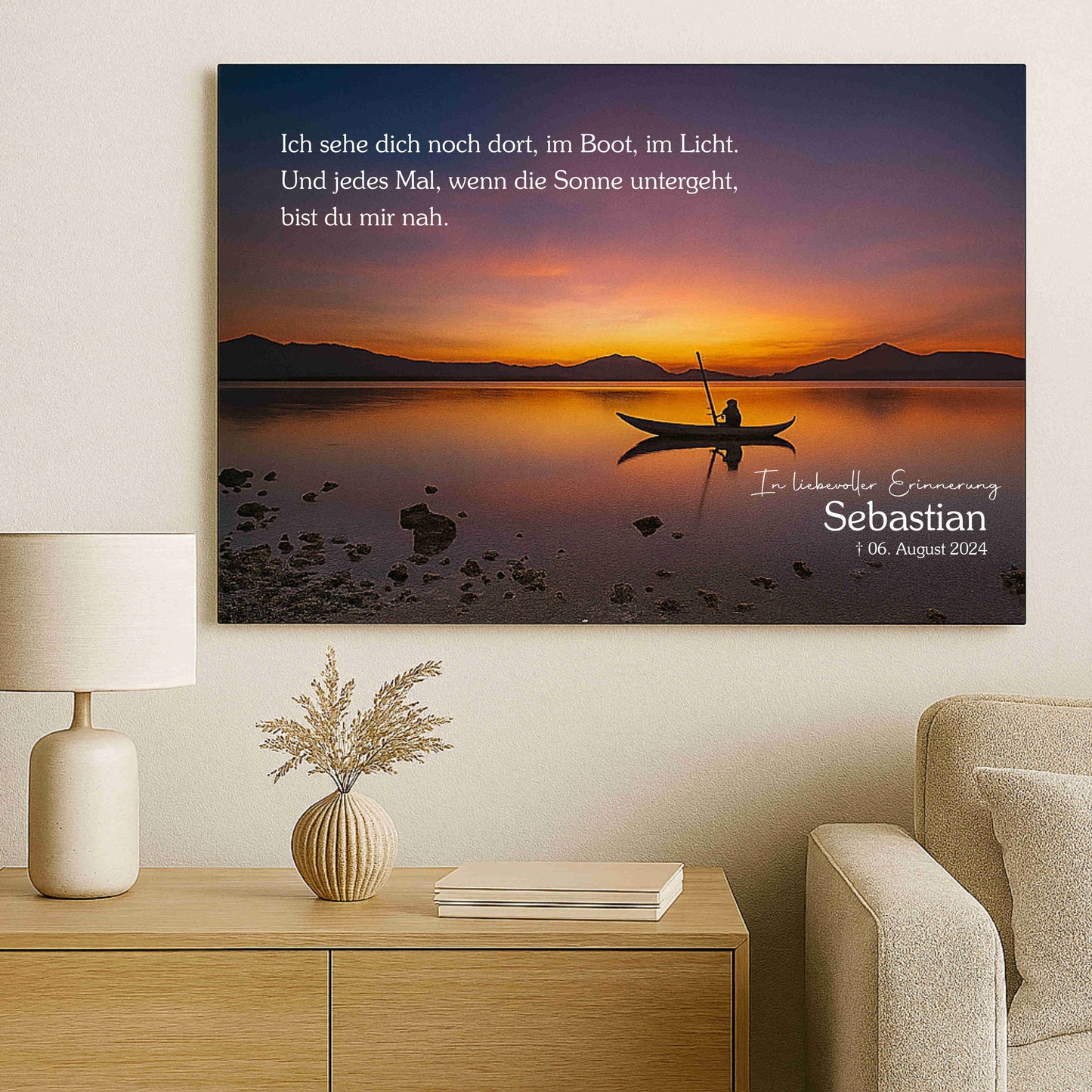 Personalisiertes Gedenkbild mit Foto – Acrylplatte 5 mm transparent
