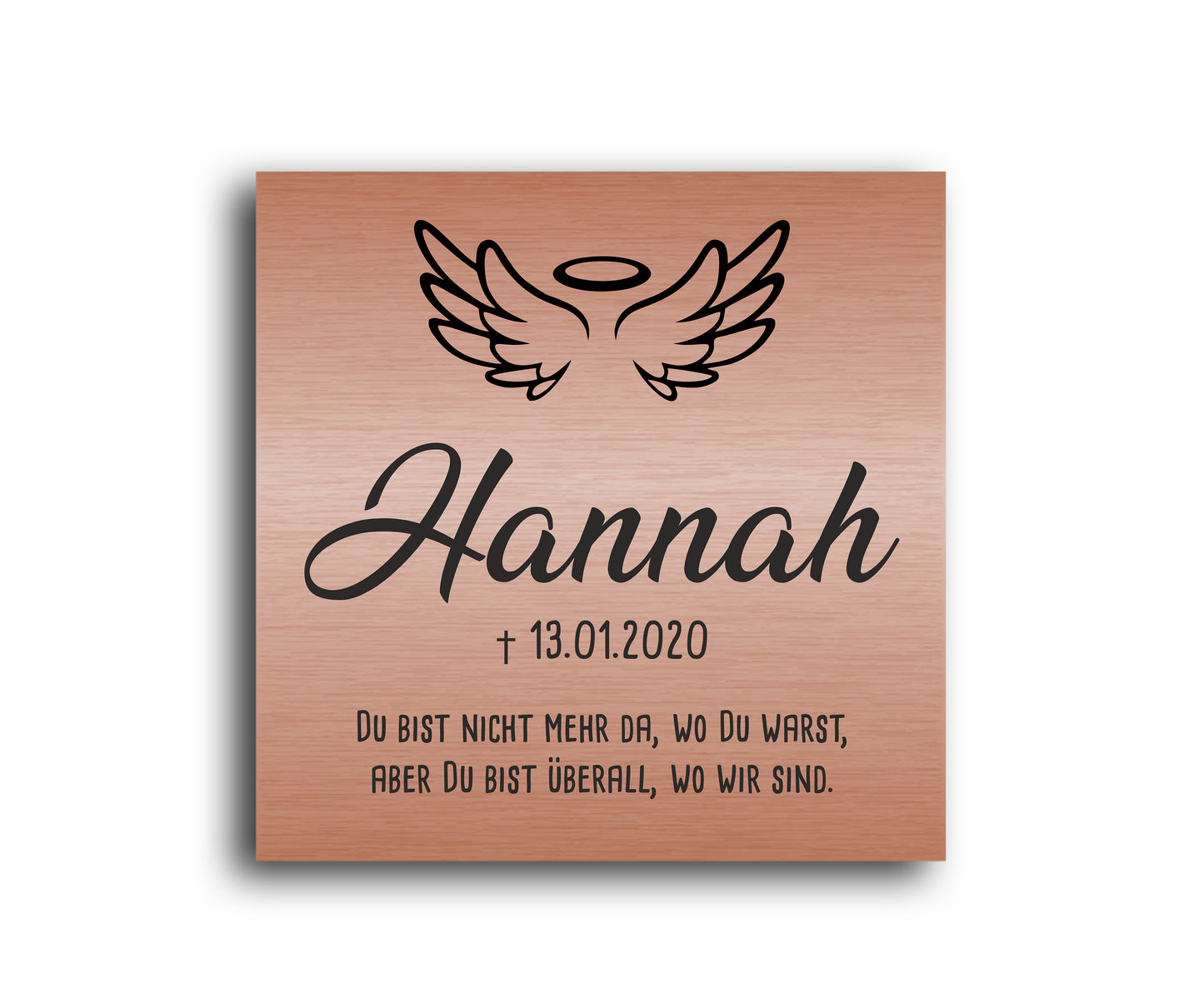 Gedenkschild 1,5 mm LaserAcryl ab 10 x 10 cm "Engelsflügel"