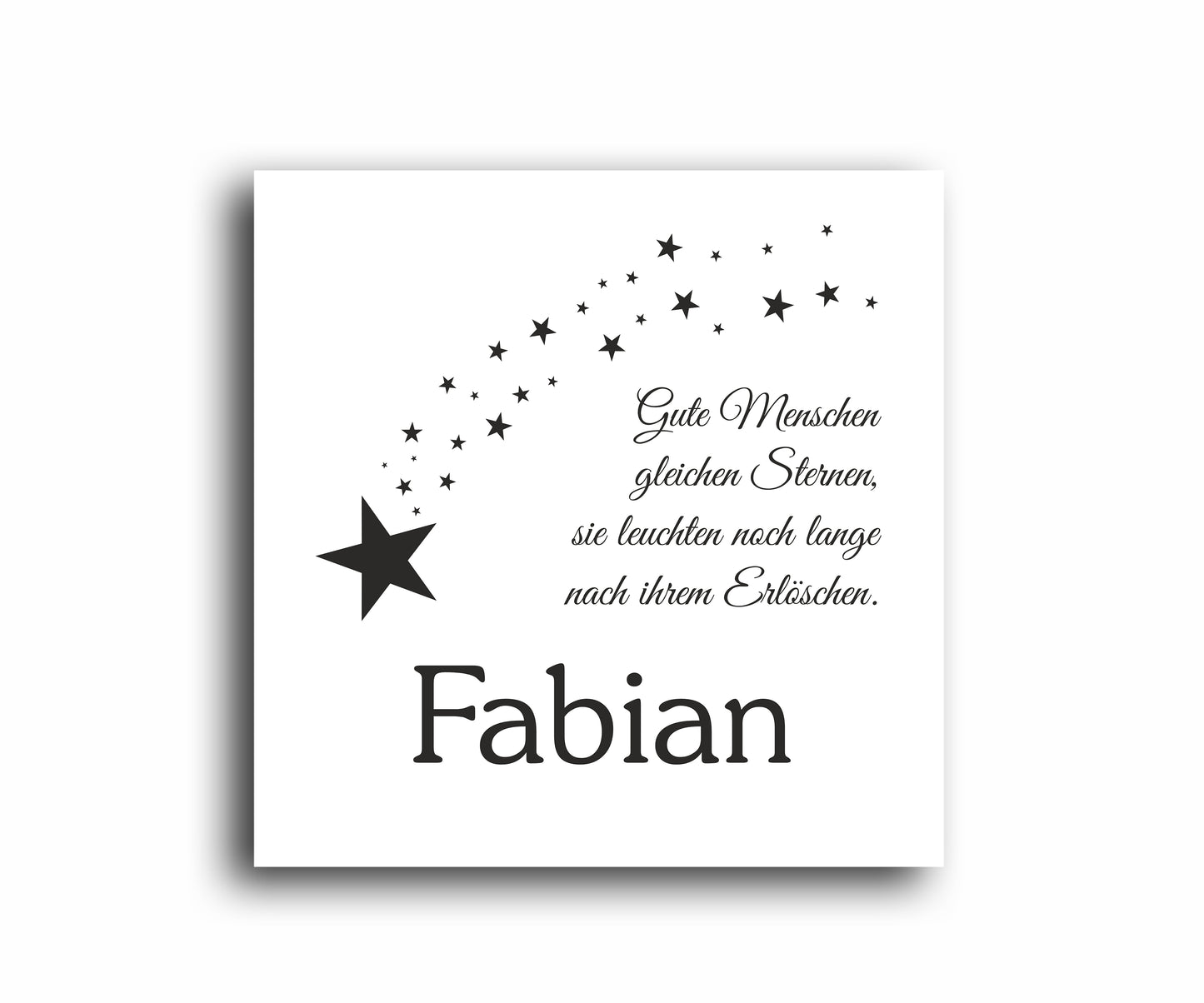 Gedenkschild 1,5 mm LaserAcryl ab 10 x 10 cm "Sterne"