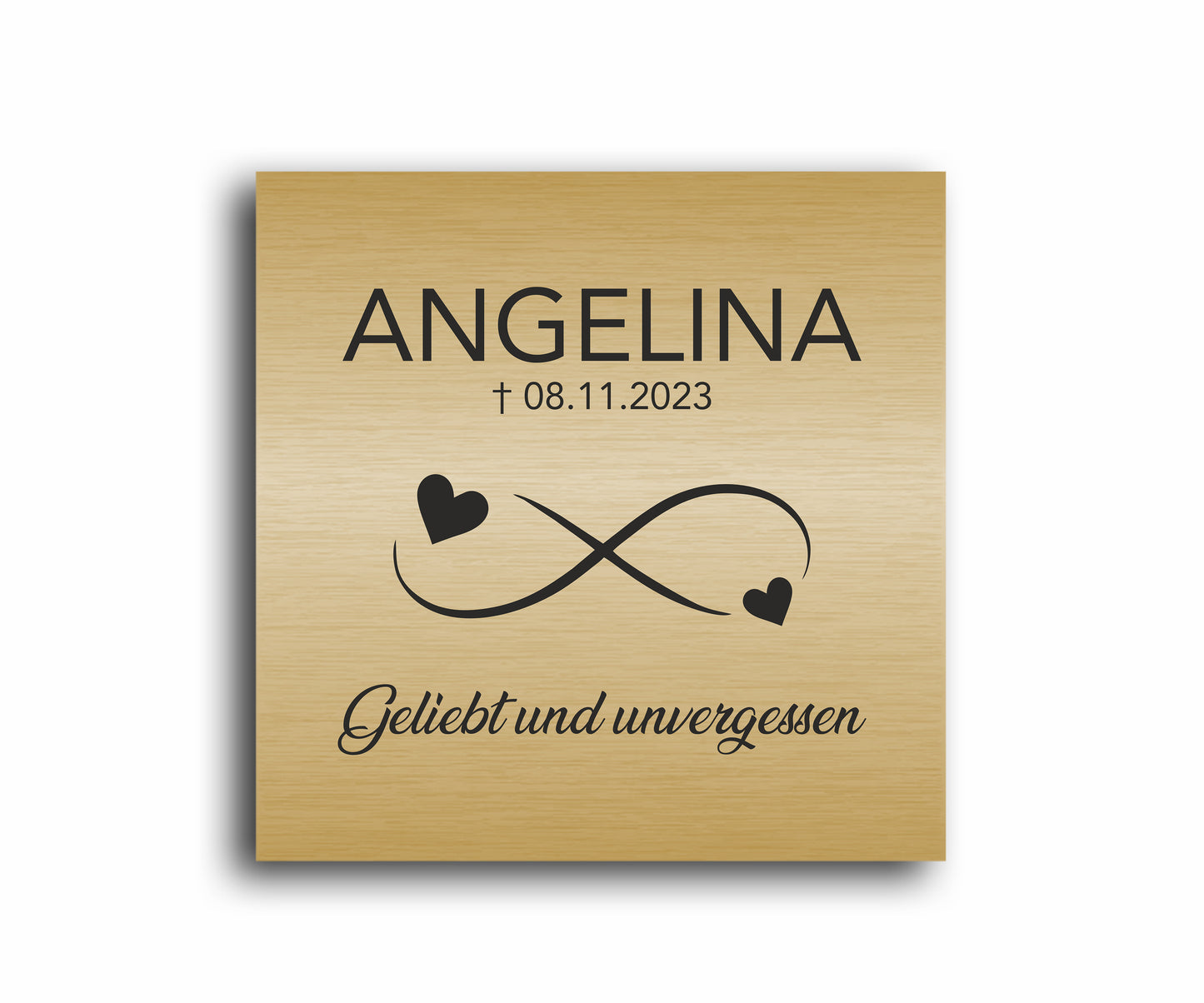 Gedenkschild 1,5 mm LaserAcryl ab 10 x 10 cm "Unendlich"