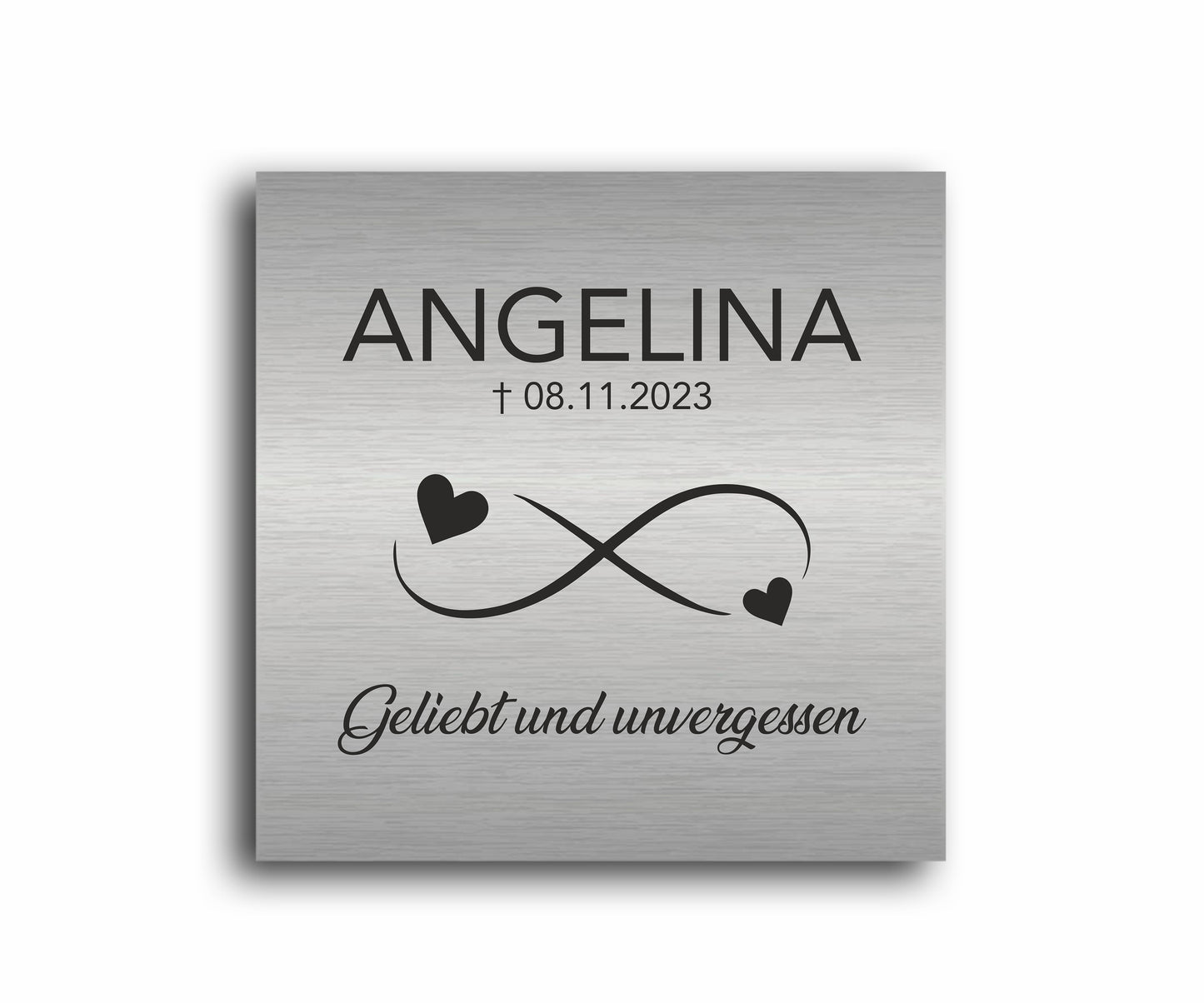 Gedenkschild 1,5 mm LaserAcryl ab 10 x 10 cm "Unendlich"