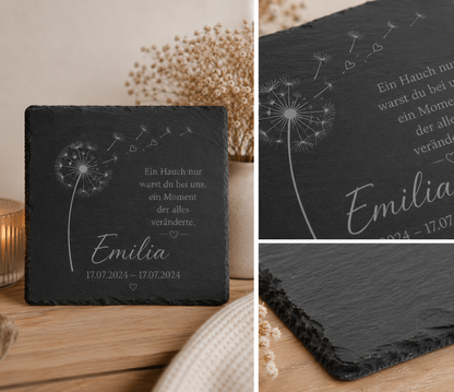 Personalisierte Schiefertafel für Sternenkinder – Liebevolle Gedenktafel mit individueller Gravur