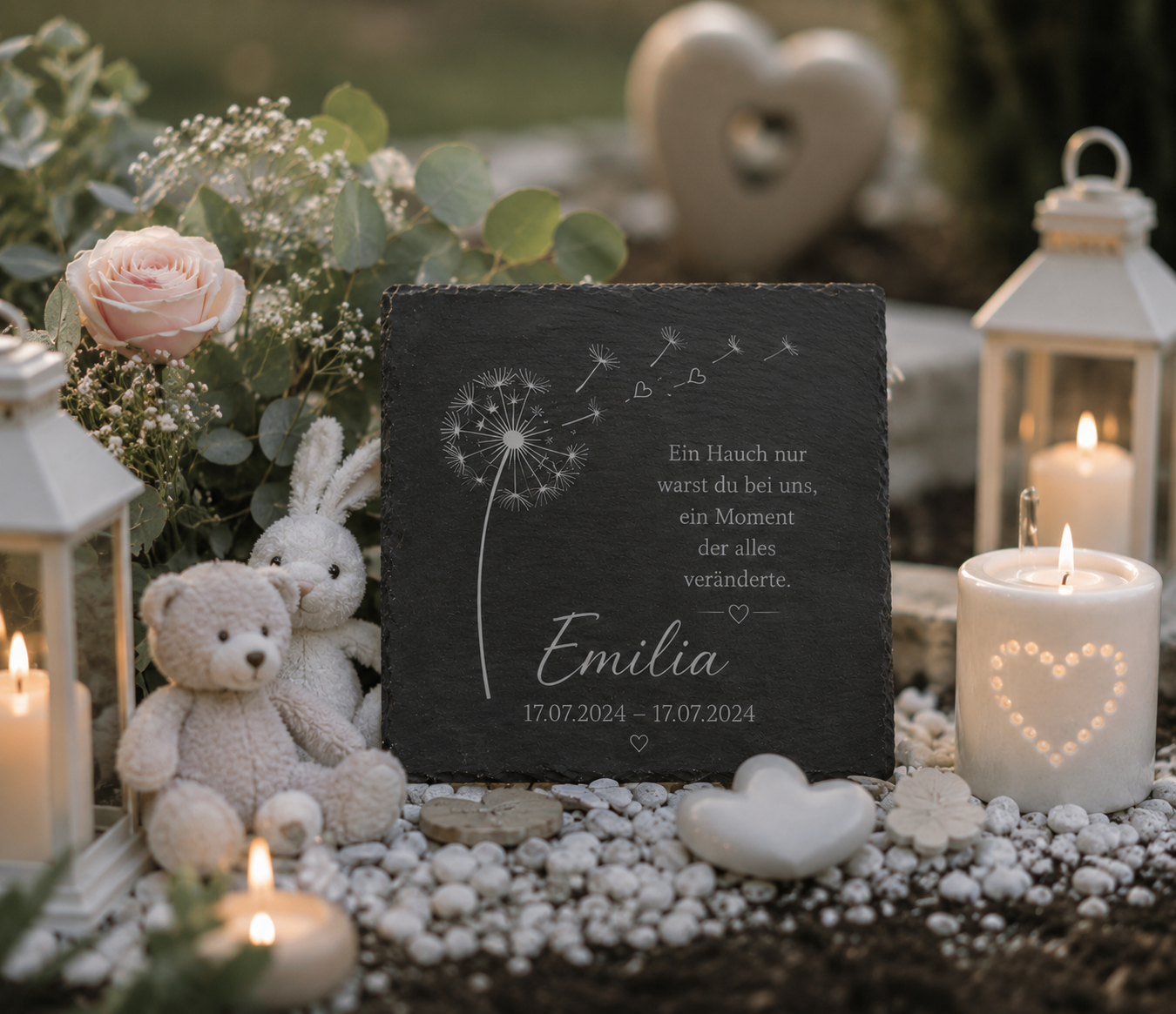 Personalisierte Schiefertafel für Sternenkinder – Liebevolle Gedenktafel mit individueller Gravur