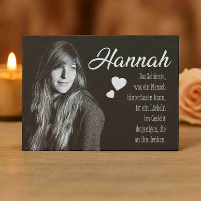 Premium-Schiefertafel – 1 cm stark | Personalisierte Grabtafel aus Naturstein