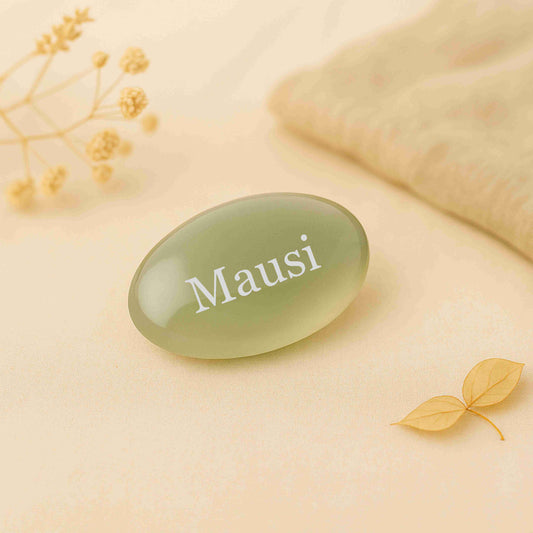 Personalisierter Troststein mit Namen - Jade Edelstein