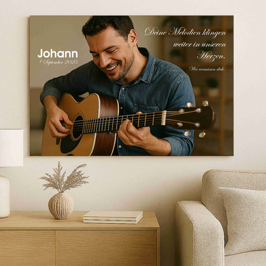 Personalisiertes Gedenkbild mit Foto – Acrylplatte 5 mm transparent