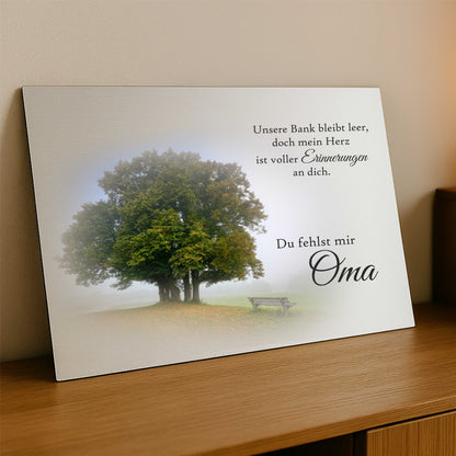Personalisiertes Gedenkschild mit Foto und Text - Aluverbundplatte 3 mm