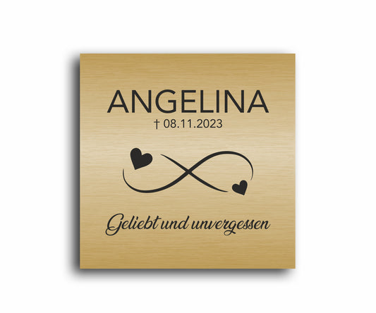 Gedenkschild 1,5 mm LaserAcryl ab 10 x 10 cm "Unendlich"