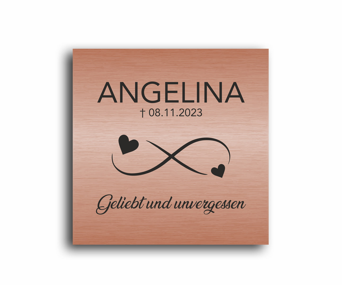 Gedenkschild 1,5 mm LaserAcryl ab 10 x 10 cm "Unendlich"