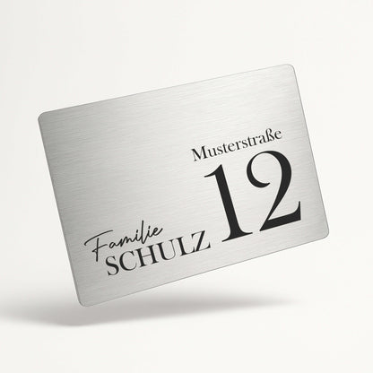 Personalisiertes Türschild „modern und ausdrucksstark“ aus gebürstetem Acryl