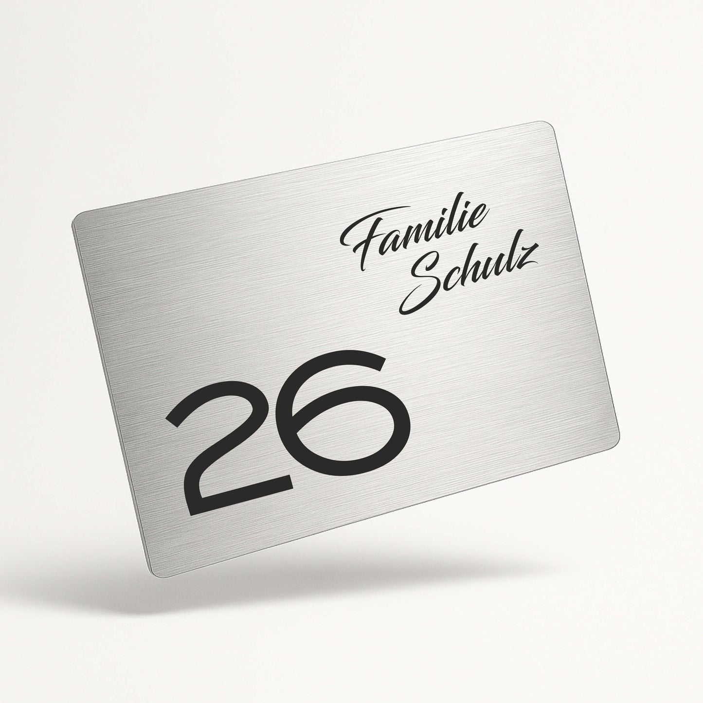 Personalisiertes Türschild „modern, elegant, reduziert“ aus gebürstetem Acryl