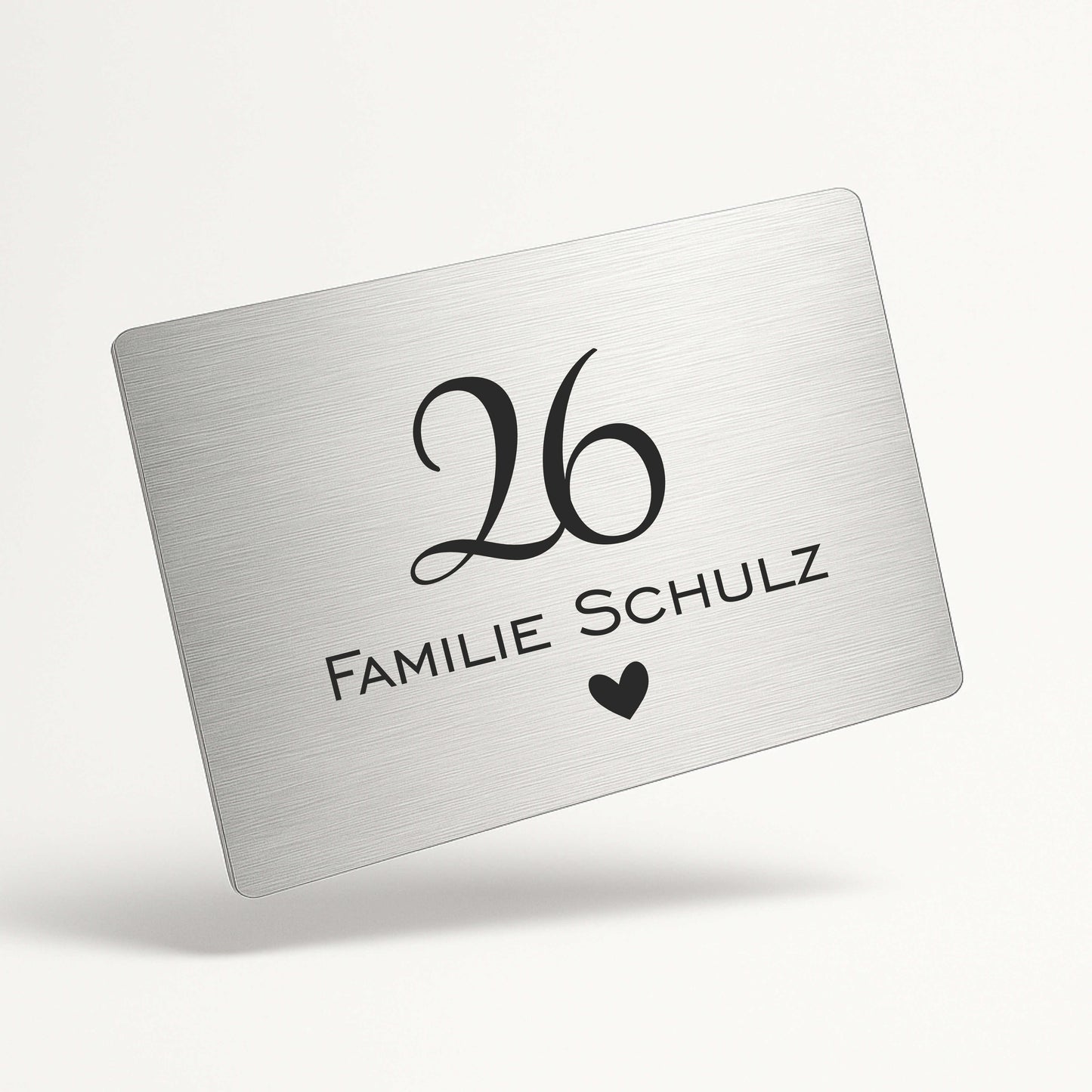 Personalisiertes Türschild „modern und liebevoll“ aus gebürstetem Acryl