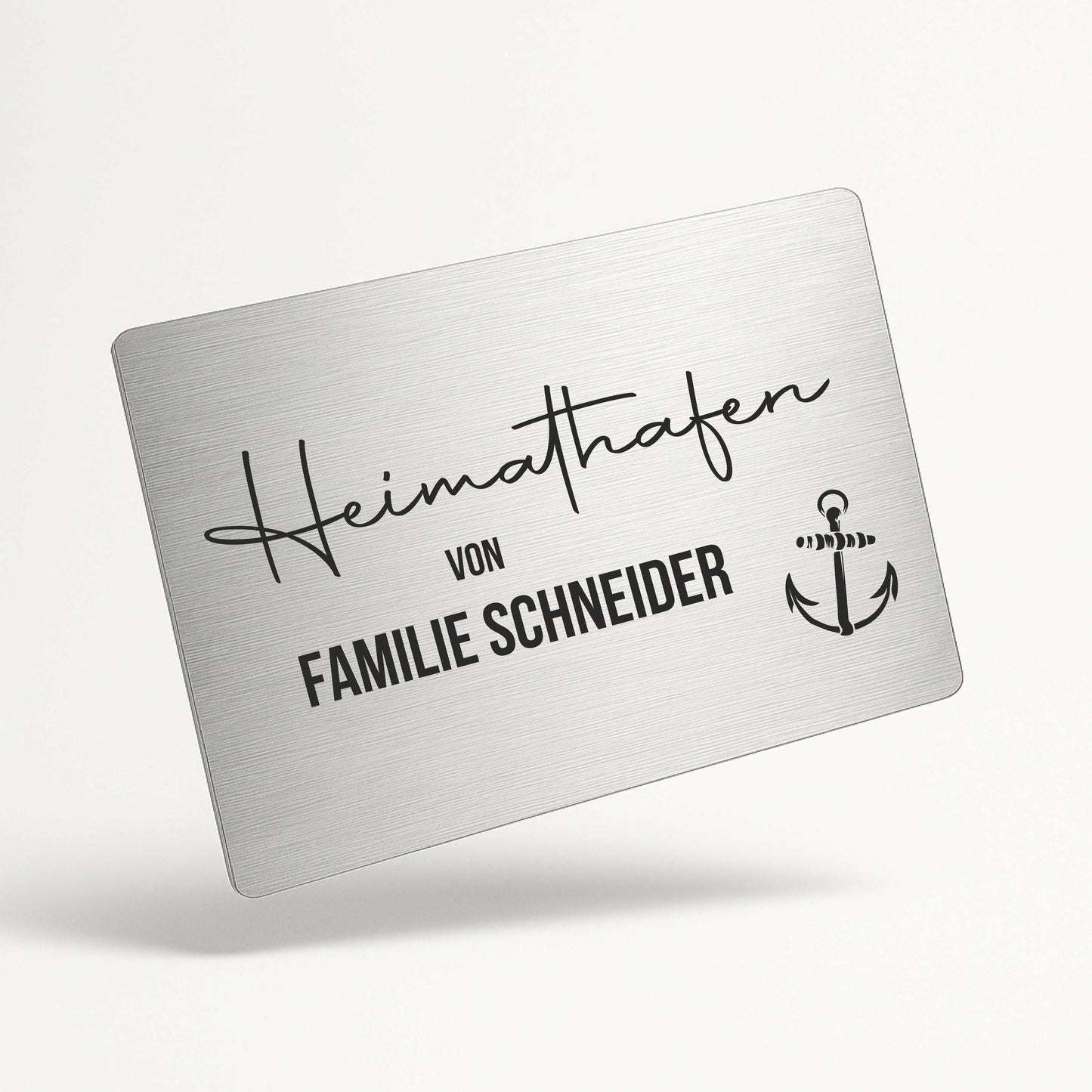 Maritimes Türschild personalisiert mit Namen aus Acryl - Heimathafen
