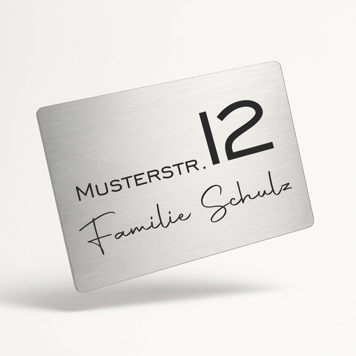 Personalisiertes Türschild „modern & zeitlos“ aus gebürstetem Acryl