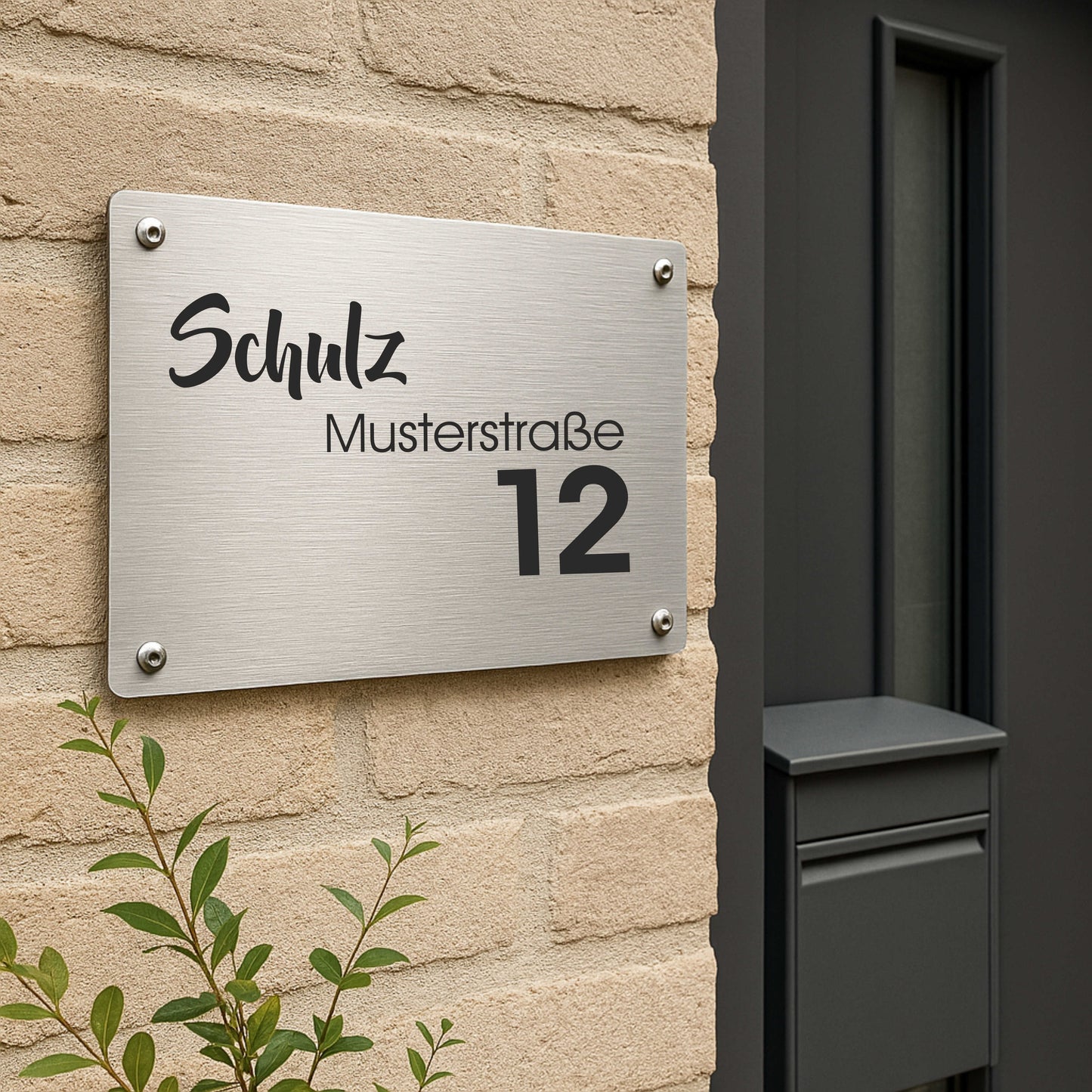 Personalisiertes Türschild aus gebürstetem Acryl – stilvoll & individuell
