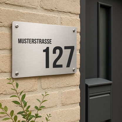 Personalisiertes Türschild „modern minimalistisch“ aus gebürstetem Acryl