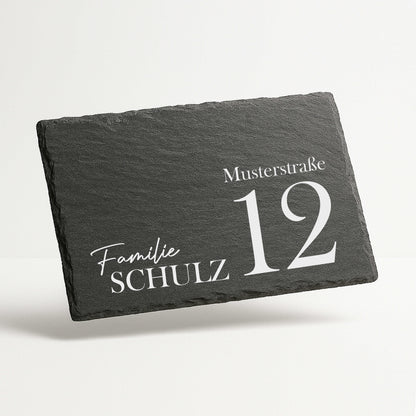 Personalisiertes Türschild aus Schiefer – elegant & ausdrucksstark