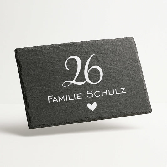 Personalisiertes Türschild aus Schiefer – liebevoll & modern
