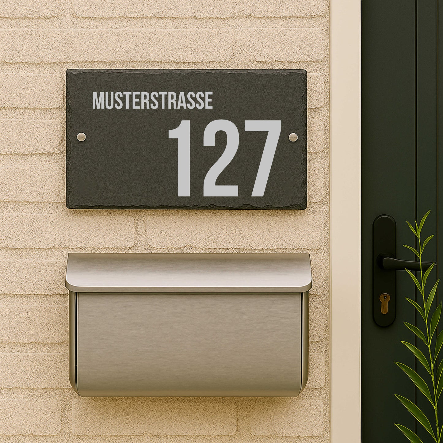 Personalisiertes Türschild aus Schiefer – modern & minimalistisch