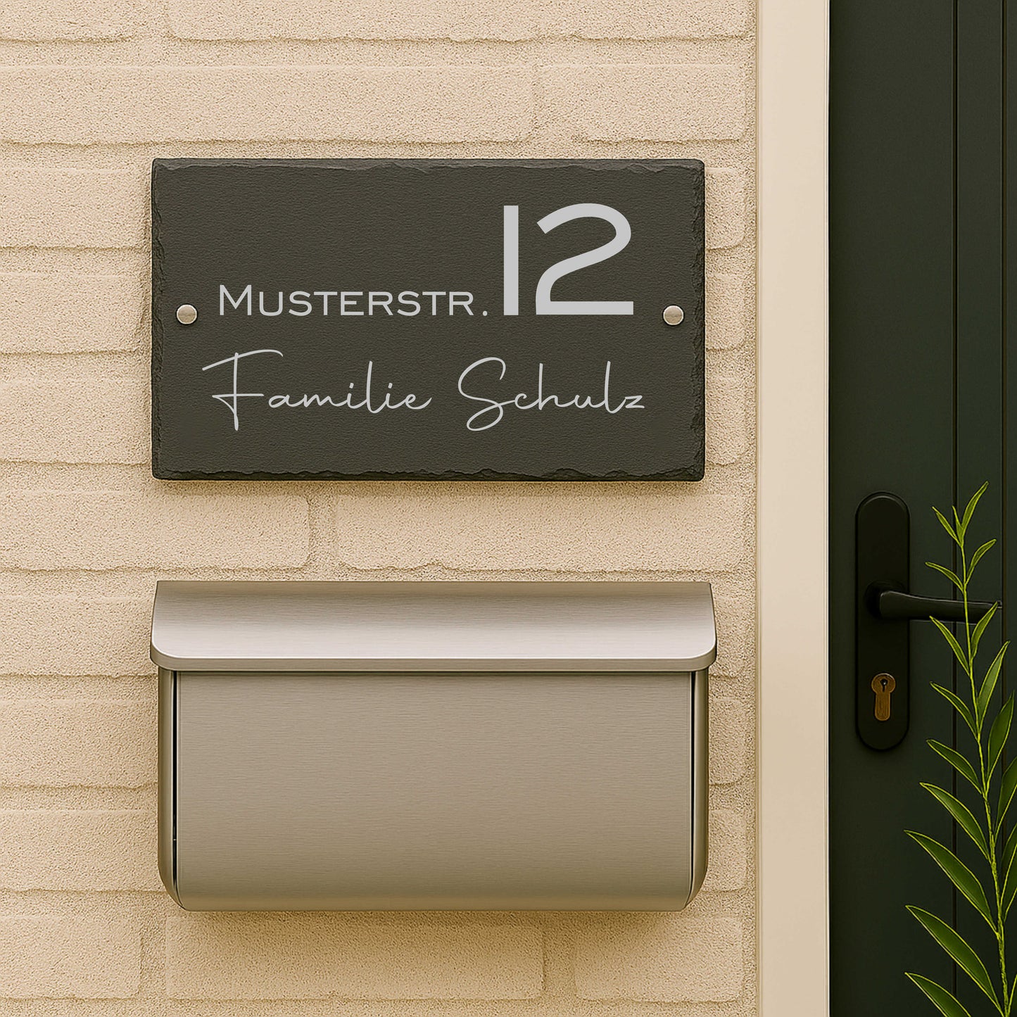 Personalisiertes Türschild aus Schiefer – modern & zeitlos