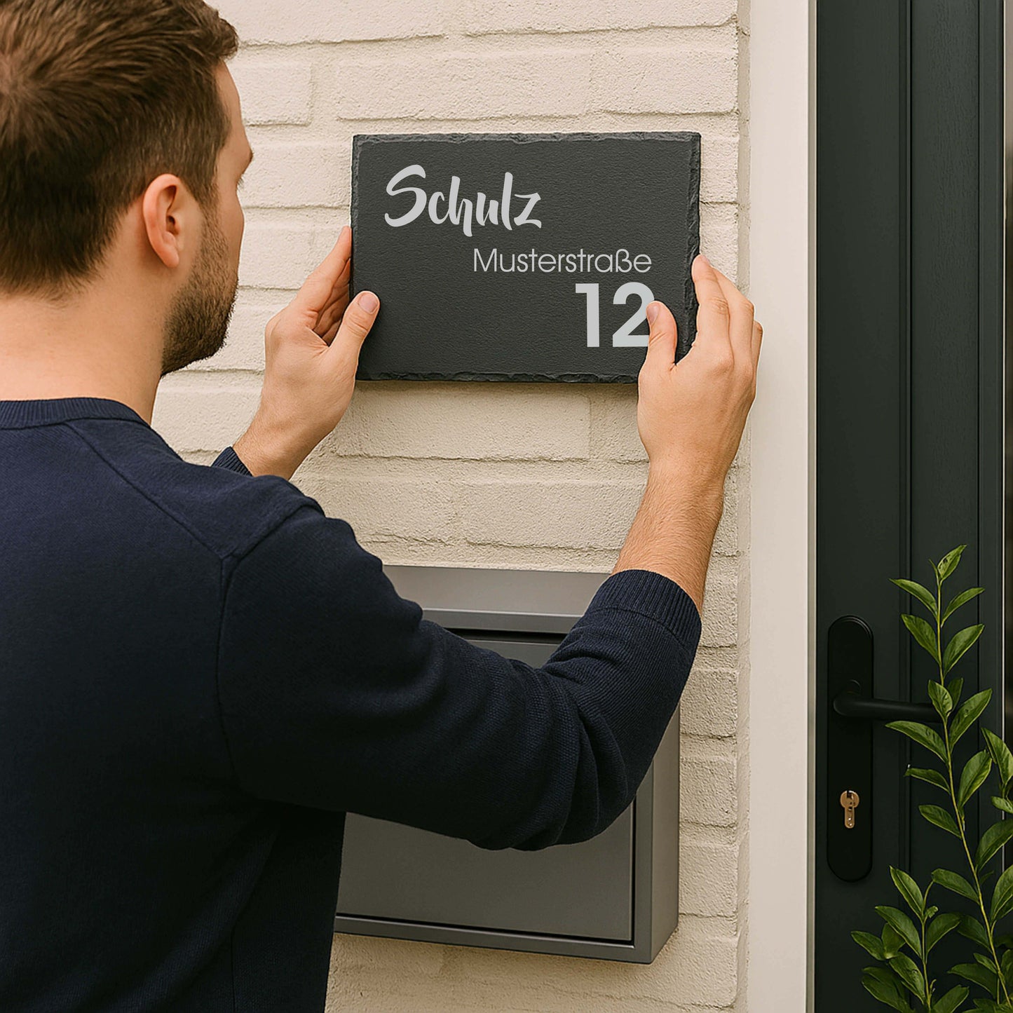 Personalisiertes Türschild aus Schiefer – stilvoll & individuell