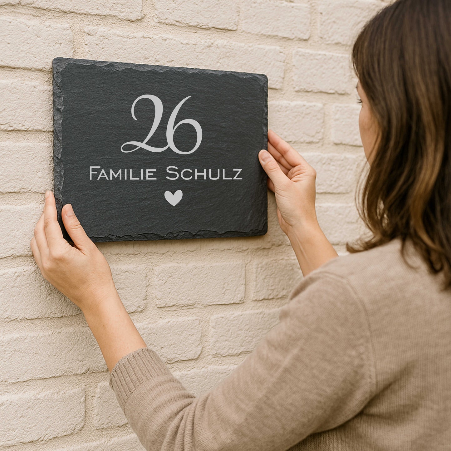 Personalisiertes Türschild aus Schiefer – liebevoll & modern