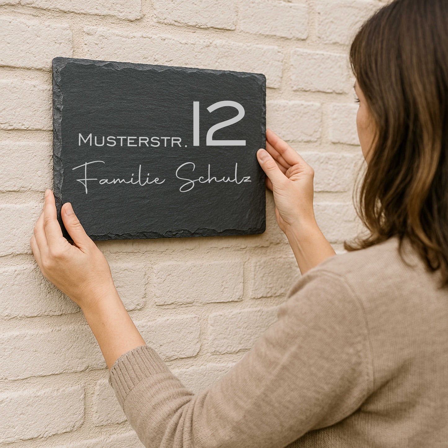 Personalisiertes Türschild aus Schiefer – modern & zeitlos