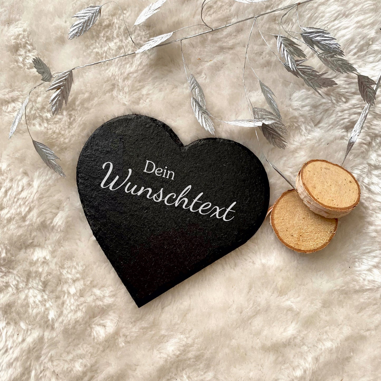 Personalisiertes Schieferherz mit Wunschtext