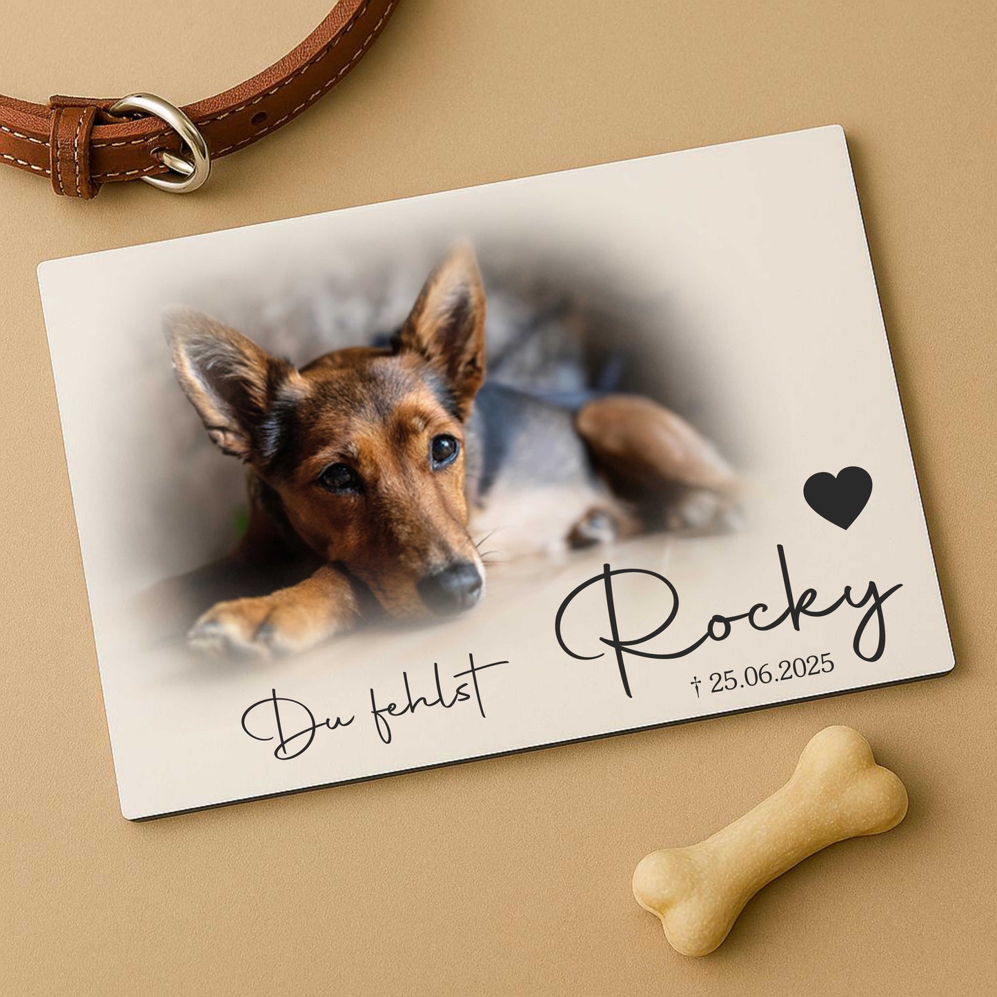 Erinnerungstafel mit Foto und Text für Tiere - Aluverbundplatte 3mm