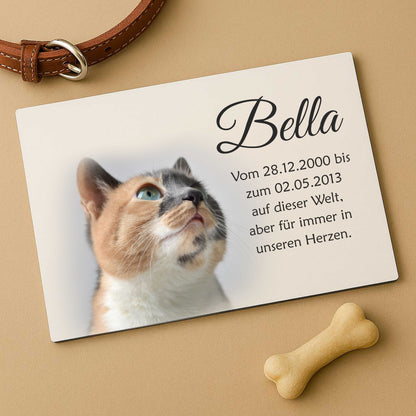 Erinnerungstafel mit Foto und Text für Tiere - Aluverbundplatte 3mm