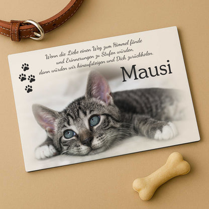 Erinnerungstafel mit Foto und Text für Tiere - Aluverbundplatte 3mm