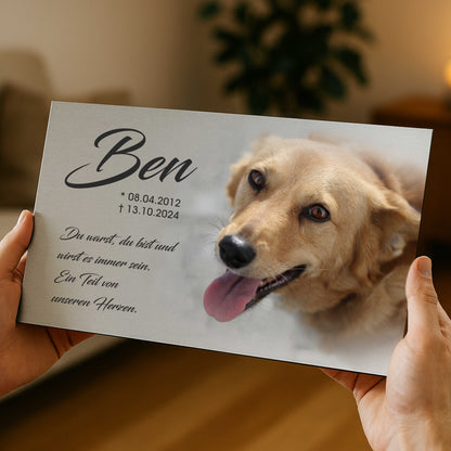 Erinnerungstafel mit Foto und Text für Tiere - Aluverbundplatte 3mm